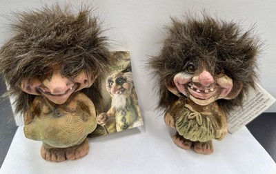 Nyform Trolls Norway Lot 2 Handmade Trolls w Tags Vintage