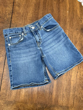 Levi's Girls Girlfriend Midi Denim Shorts Size 10/12 Blue Medium Wash Pockets
