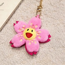 Cute Flower Plush Keychain Soft Stuffed Doll Backpack Pendant Keyring Gift