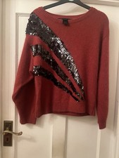MARC BY MARC JACOBS Brown Angora Mix & Black Sequin  Jumper,Large