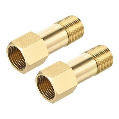 2 Stück Messing Rohr Verschraubung G3/8 Innen auf G3/8 Außen Adapter 50mm Länge