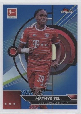2022-23 Topps Finest Bundesliga Blue Refractor 100/150 Mathys Tel #125 7m3