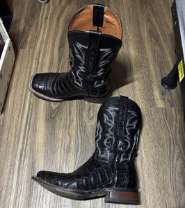Dan Post Black Genuine Caiman  Western Cowboy Boots Men’s US 9D MPN 5132
