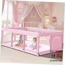Pink Baby Playpen - 74" x 50" - Large for Babies - Size 74" x 50"