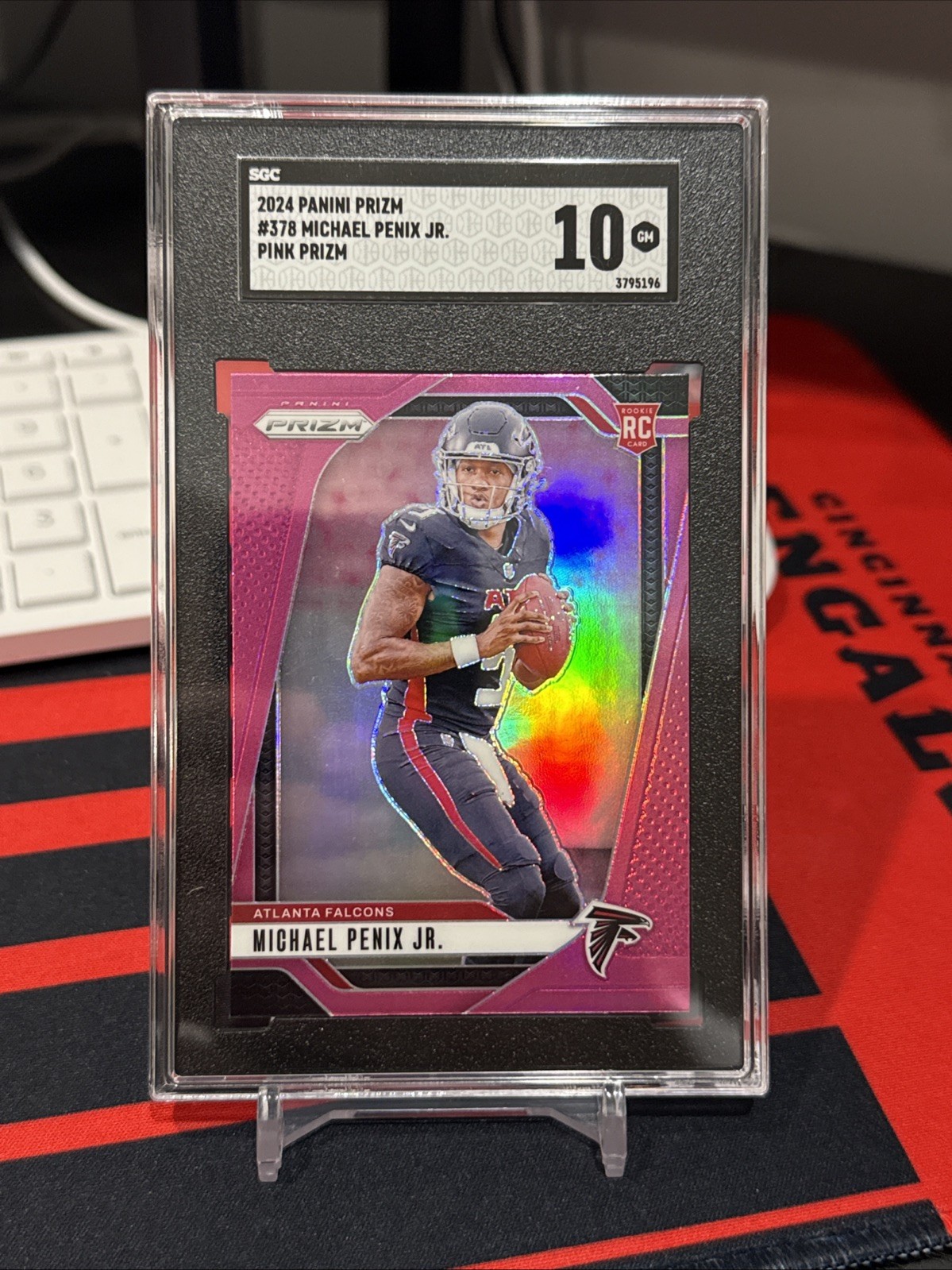 2024 PANINI PRIZM PINK #378 MICHAEL PENIX JR. ROOKIE RC SGC 10 POP 5