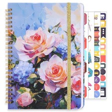 Lined Spiral Notebook, 140 Pages College Ruled Journal for Women Pink  Blue