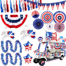 46 PCS 4Th of July Golf Cart Decorations, Patriotic Independence Day Decor with