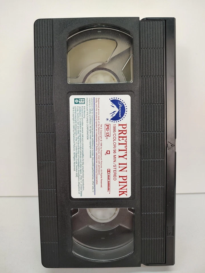 Vintage Pretty in Pink VHS 1986 John Hughes Film Paramount NTSC PG-13 Romance - Image 3 of 3