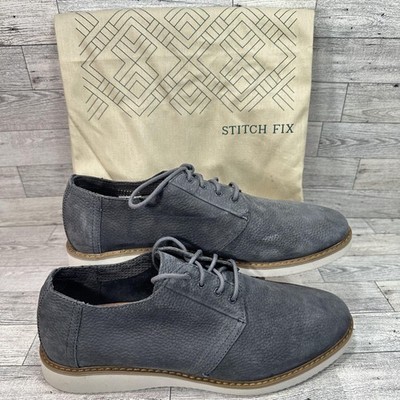 TOMS Shoes Mens Size 10.5 Gray Nubuck Casual Oxford Lace Up Sneakers Stitch Fix
