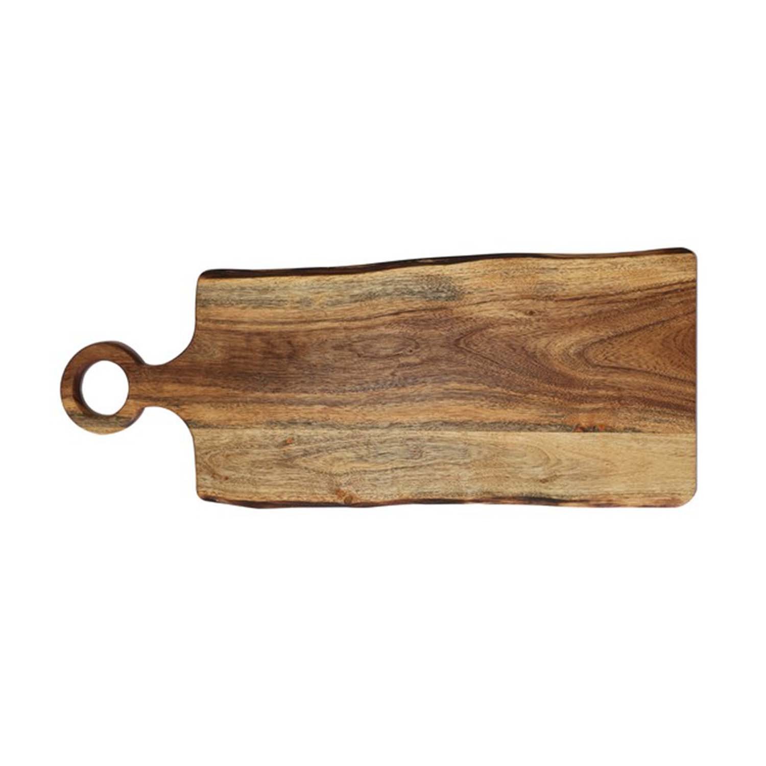 Acacia Wood Serving Board with Handle Rustic Serving Tray 65x25cm Server Board