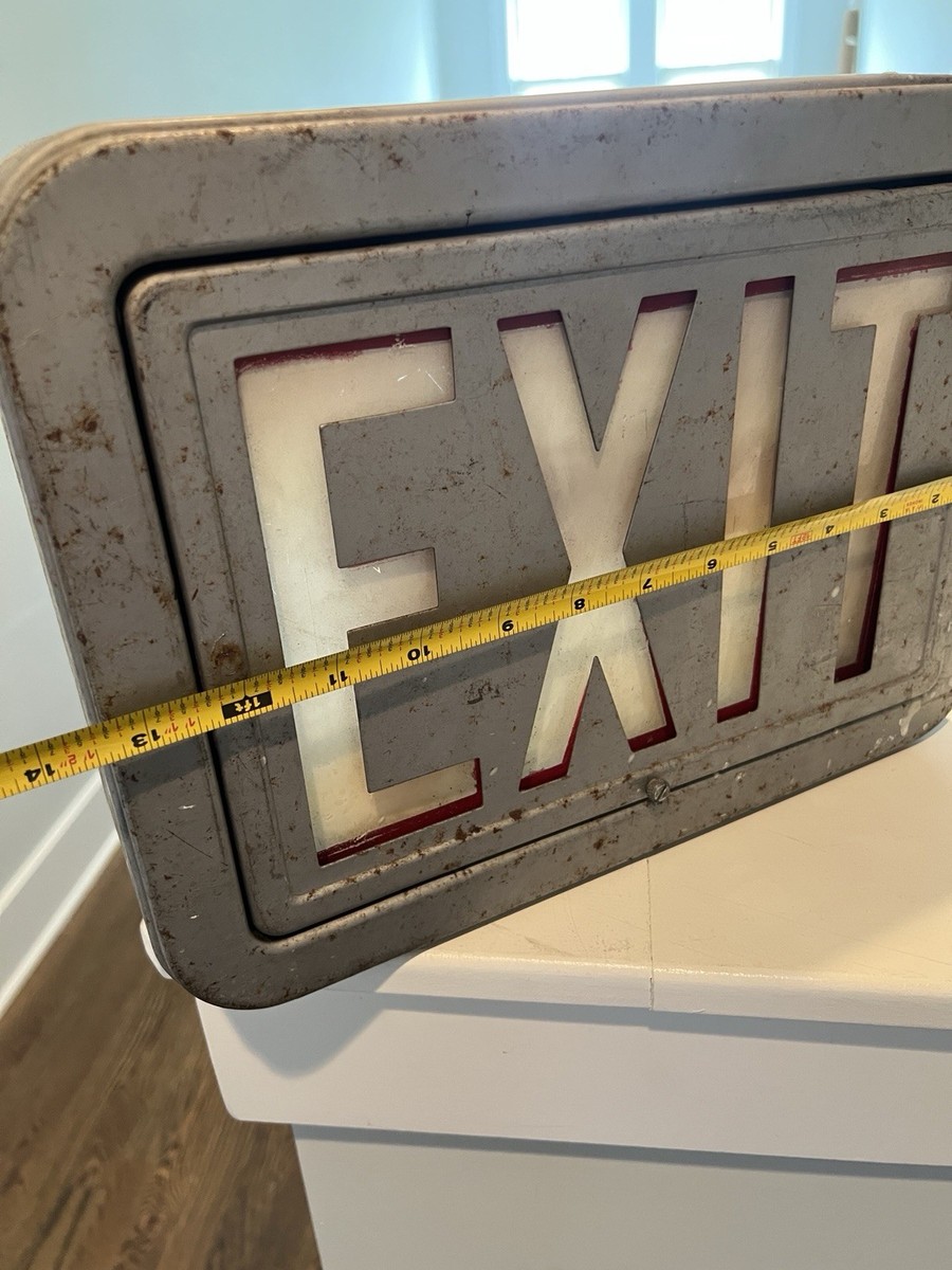 Vintage 1960s Industrial Exit Sign Blue Light | eBay