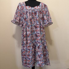 NWT Easel Women’s Size 1X Floral Multicolor Midi Dress Square Neck Cottagecore