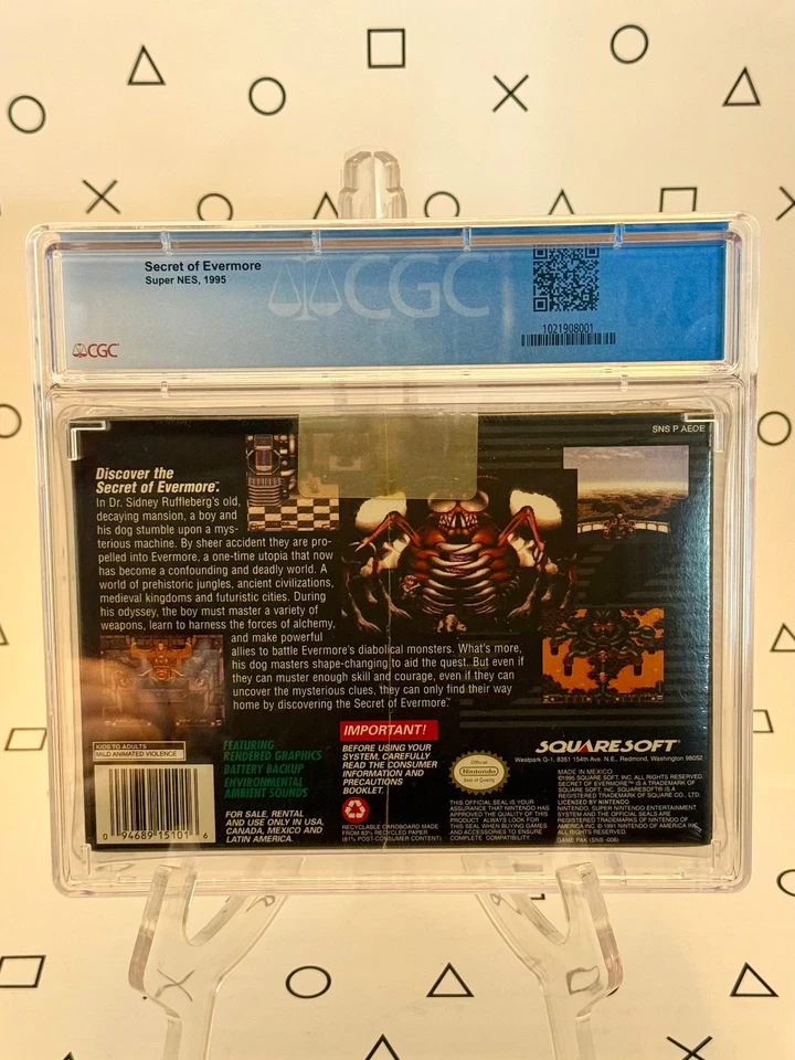 Secret of Evermore Sealed - SNES - CGC 9.4, A++ - Key Title - Image 3 of 3
