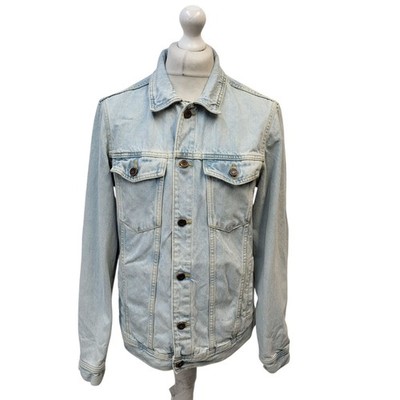 Pull & Bear Denim Jacket Blue Slim Fit Uk Men's Size M/L GG176