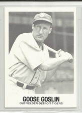 Goose Goslin Detroit Tigers Vintage 1979 Renata Galasso TCMA Baseball card
