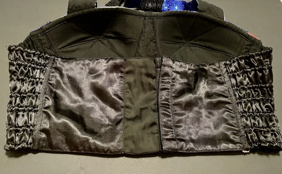 Talla 40 Corsé Bustier Rojo Blanco Azul Bandera Americana Temática Lentejuelas Copa D Elastizado Foto 4 de 4