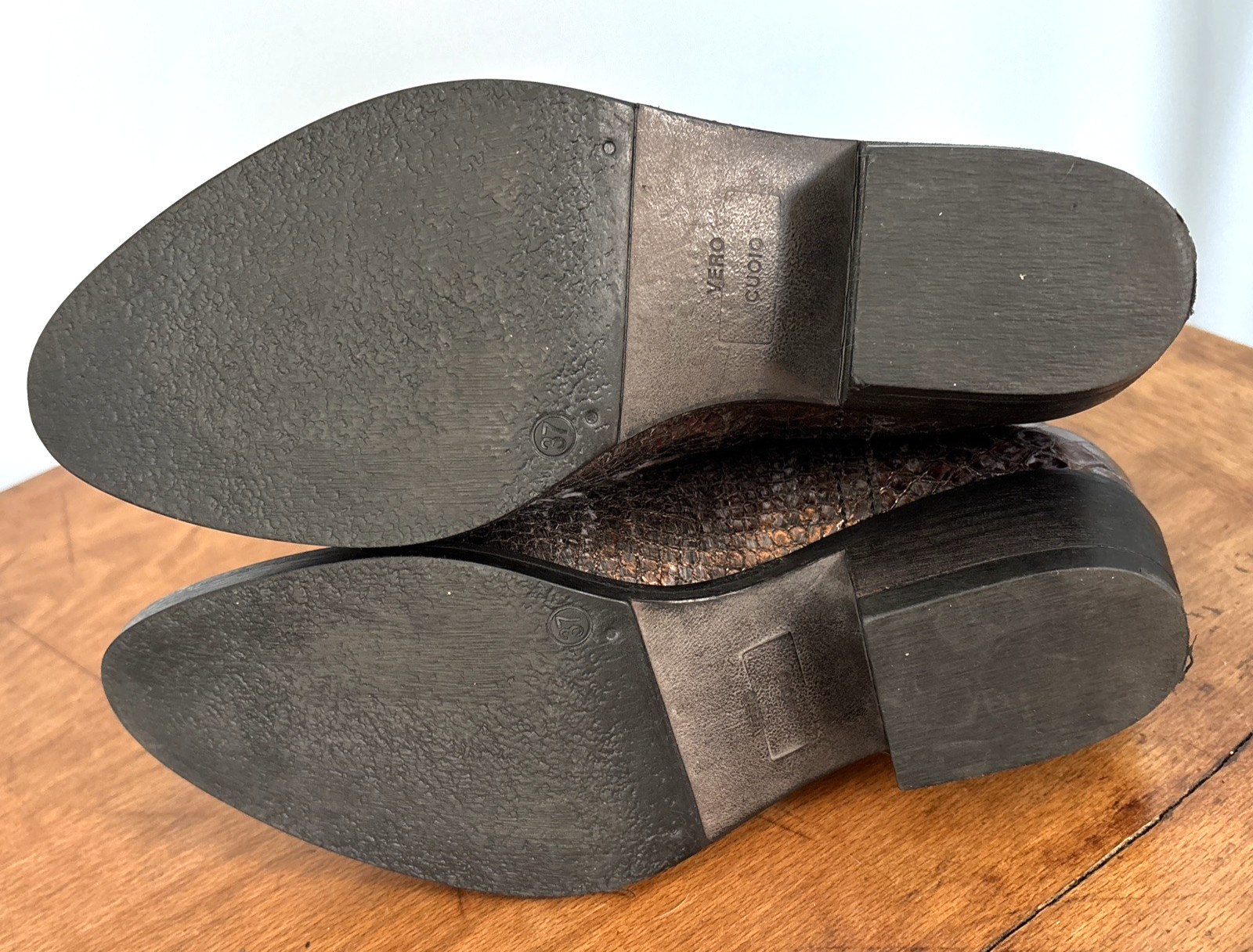 Amazing JEANNOT Bronzy Python Embossed Leather An… - image 6