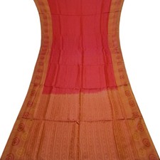 Namaste Vintage Pink Sarees 100 Pure Silk Woven Indian Sari 5YD Craft Fabric
