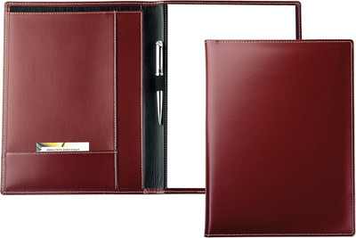 DELMON VARONE - Personalisierbare Schreibmappe DIN A4 Aus Cambridge Top Grain Le