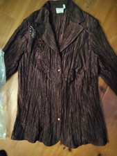 Chice Vogelsang  Satinbluse Braun Crincle Größe 42 Neu!