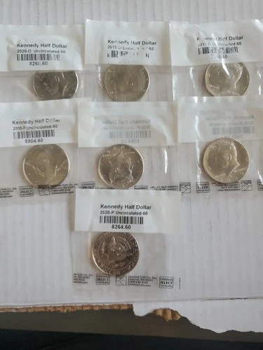 Kennedy Half Dollars Uncirculated lot of 7