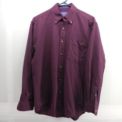 Pendleton Sir Pendleton Mens Small Burgundy Plum 100% Virgin Wool Button Down