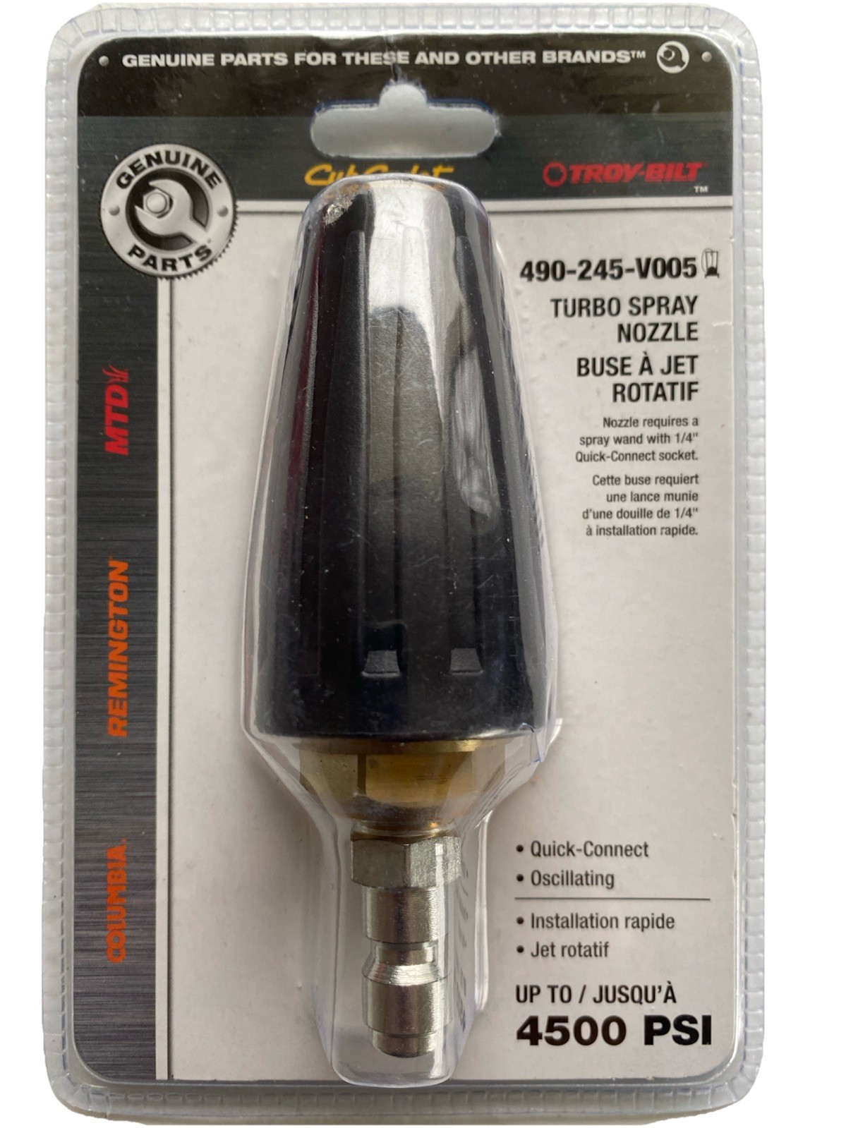 MTD Turbo Spray Nozzle 4500 Psi 490-245-V005 Quick Connect P