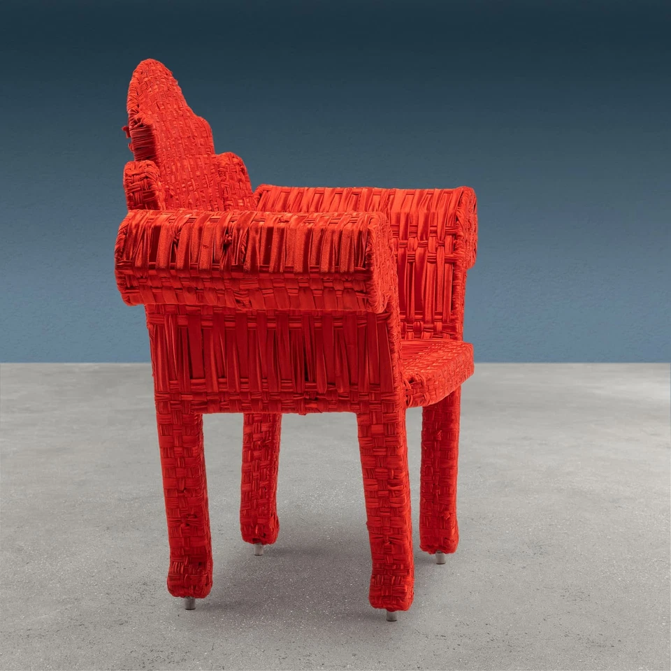 Sillón Tre Schienali serie tela diseño Anacleto Spazzapan años 2000 Foto 2 de 4