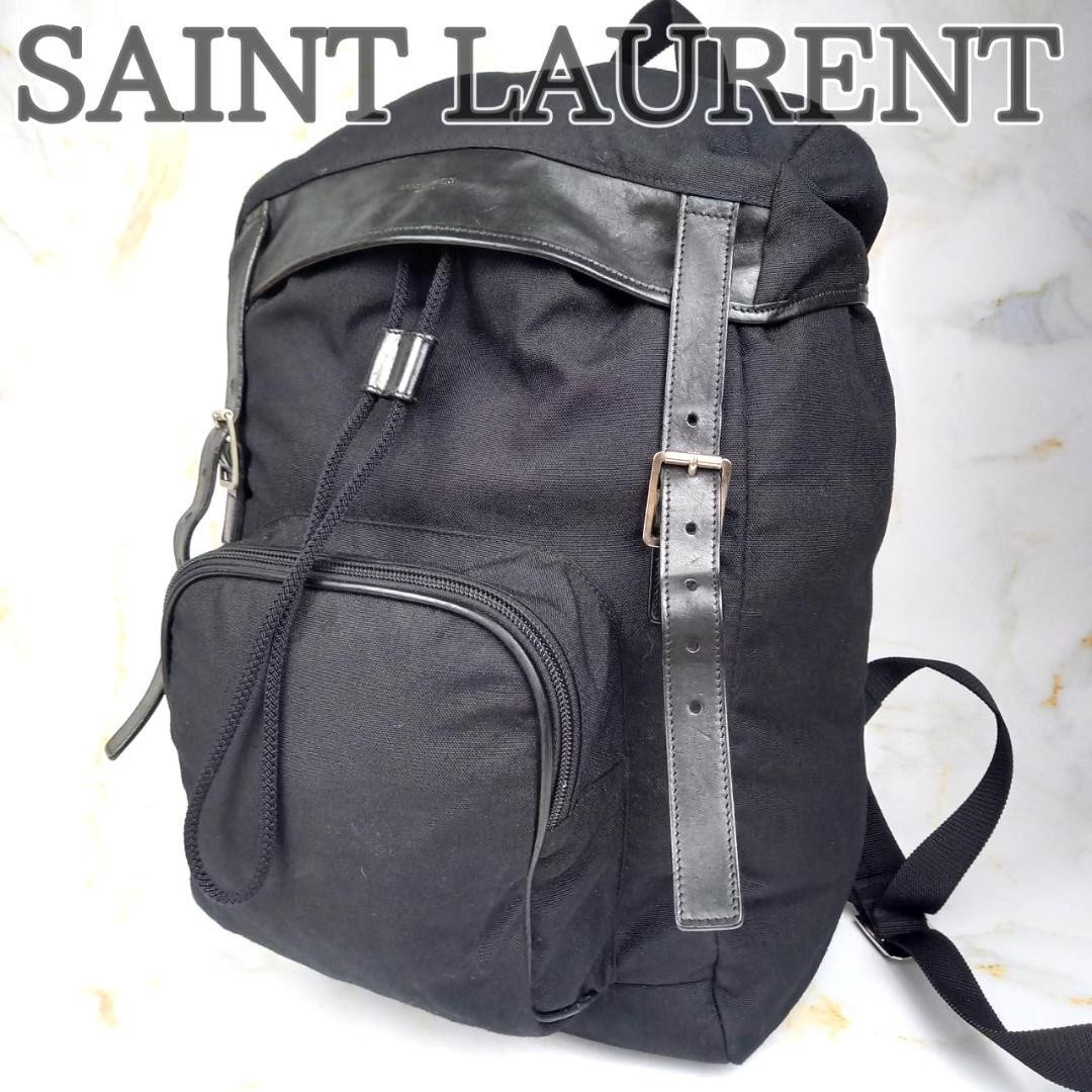 Borsa zaino Saint Laurent buone condizioni tela pelle 342609