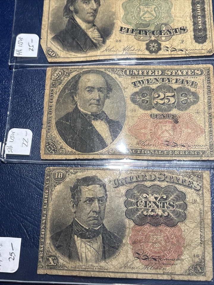 Mixed lot of  United States Fractional notes 5 Cent 10 Cent 25 Cent Fifty Cent - Image 4 of 4