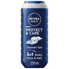 NIVEA MEN Protect & Care Shower Gel (250 ml), Moisturising 3-in-1 Body Wash for 7.84 per litre