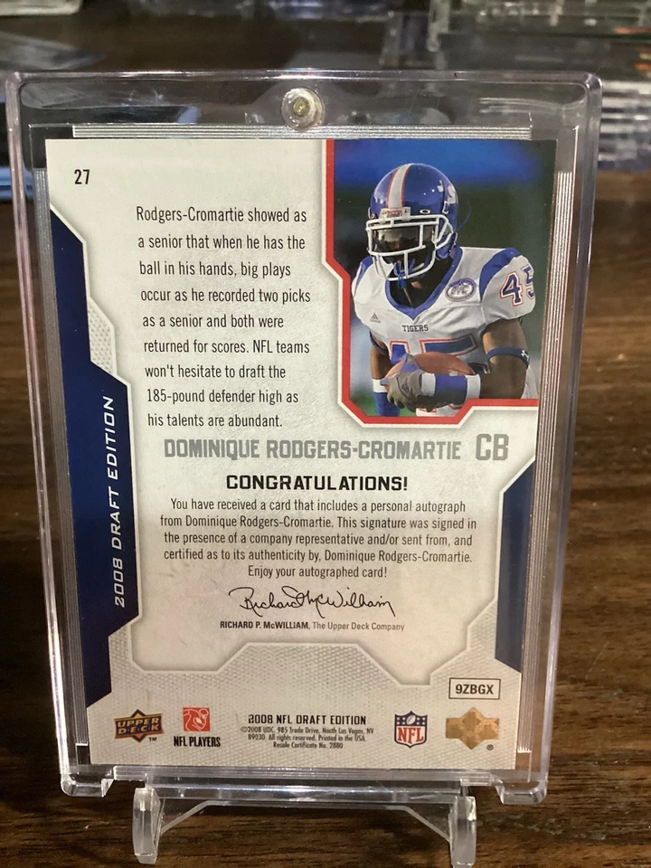 Dominique Rodgers-Cromartie Rookie Autographed Football Card - Image 2 of 2