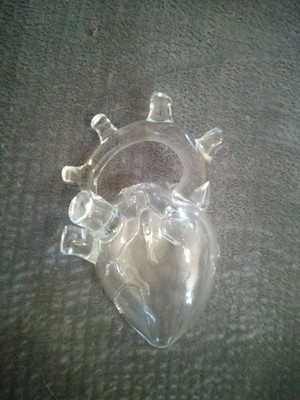 Glass Handmade Hanging Heart Vase Thick Heavy Very Unique Design OOAK Beautiful 