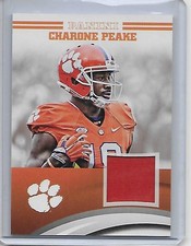 CHARONE PEAKE 2016 Panini Clemson Tigers worn football jersey #CP-CL