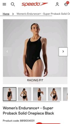 Speedo Endurance+ One Piece Prolt Super Pro Women's Swimsuit-Black-NEW WITH TAGS
