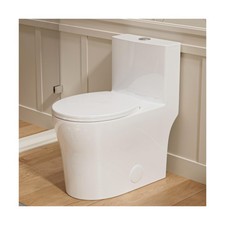 Casta Diva Compact One Piece Toilet for Small Bathroom, Round Modern Skirted ...