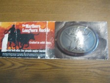 Vintage Solid Brass Marlboro Longhorn Belt Buckle New In Box 1987