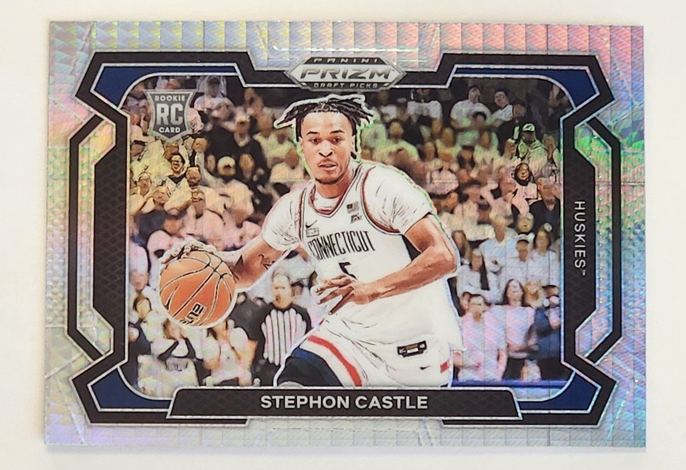 2024 Prizm Draft Picks Stephon Castle #17 Silver Hyper Prizm Variations (RC)