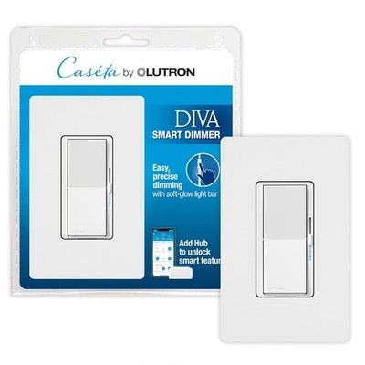 Lutron Diva Smart Dimmer Switch Caseta White DVRFW-6L