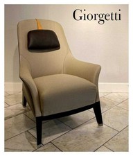 Giorgetti Sessel Bergére Stoff Pelle G Beige Gestell Buchenholz