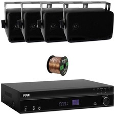 Pyle PT875BT 5.2 Channel Home Receiver, 4x 3.5'' 200W Indoor/Outdoor Speakers