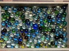 Vintage Mixed Solid Colored Translucent Glass Marble Lot Of 100 Marbles