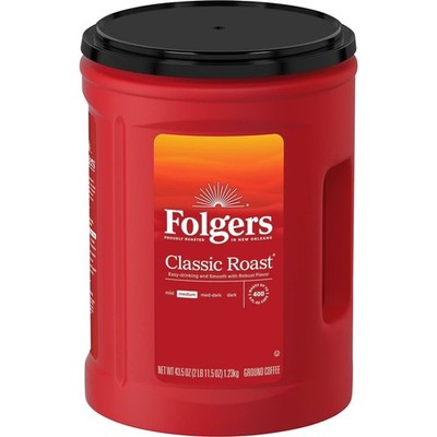 Folgers Classic Medium Roast Ground Coffee, 43.5 oz Great Price Free Shipping