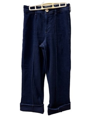 Dear John Dark Blue Cropped Jeans Women's Denim Stretch Button Zip