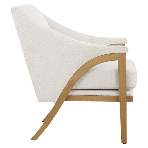 Uttermost Evolve White Fabric Accent Chair - Picture 4 of 6