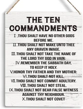 YCYD Inspirational Ten Commandments Wall Art,10 Brown110 