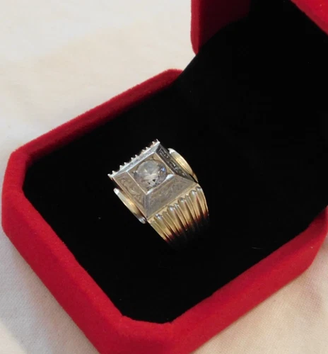 PRIVATE SALE Vintage Men's 14K Gold Ring with Sterling top Size 6