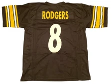 UNSIGNED CUSTOM Sewn Stitched Aaron Rodgers Black Jersey - M, L, XL, 2XL