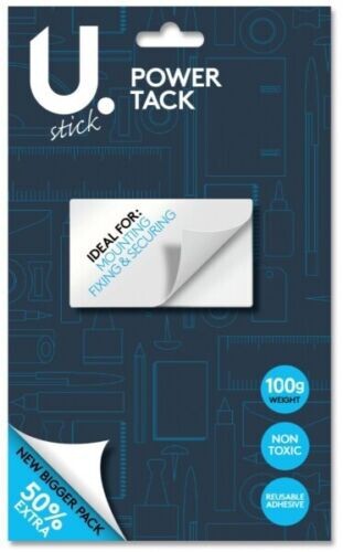 100g STRONG STICKY REUSABLE BLUE POWER TACK Adhesive Poster Putty Tak Tac Blu - Picture 2 of 4