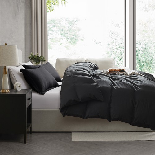3 Pc Duvet Cover Set, King/Queen Soft Pre-Washed Comforter Cover & Pillow Shams - Picture 23 of 42